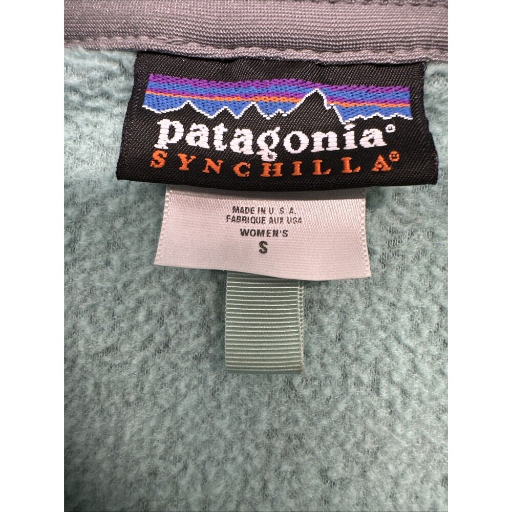 Patagonia Jacket Synchilla Womens Small Teal Blue Fleece Soft Touch Full Zip USA - Picture 2 of 9